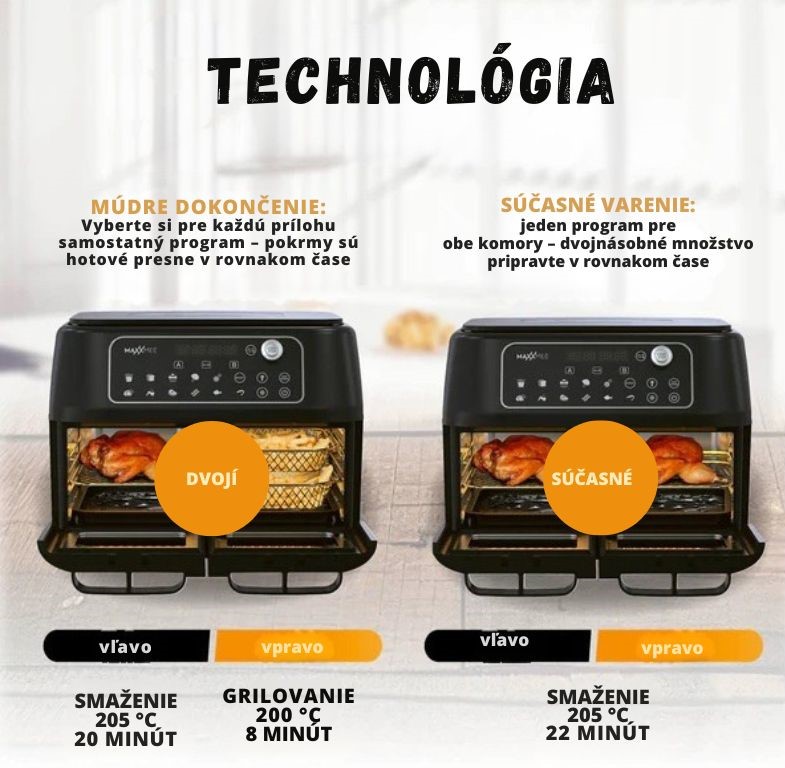 GourmetMaxx Dvojitá teplovzdušná fritéza MaxxMee DUAL 05535 (4)